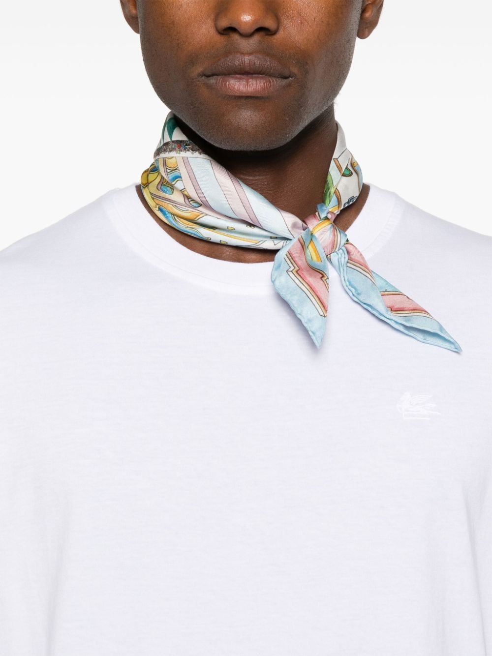 Pegaso-embroidered cotton T-shirt - 5