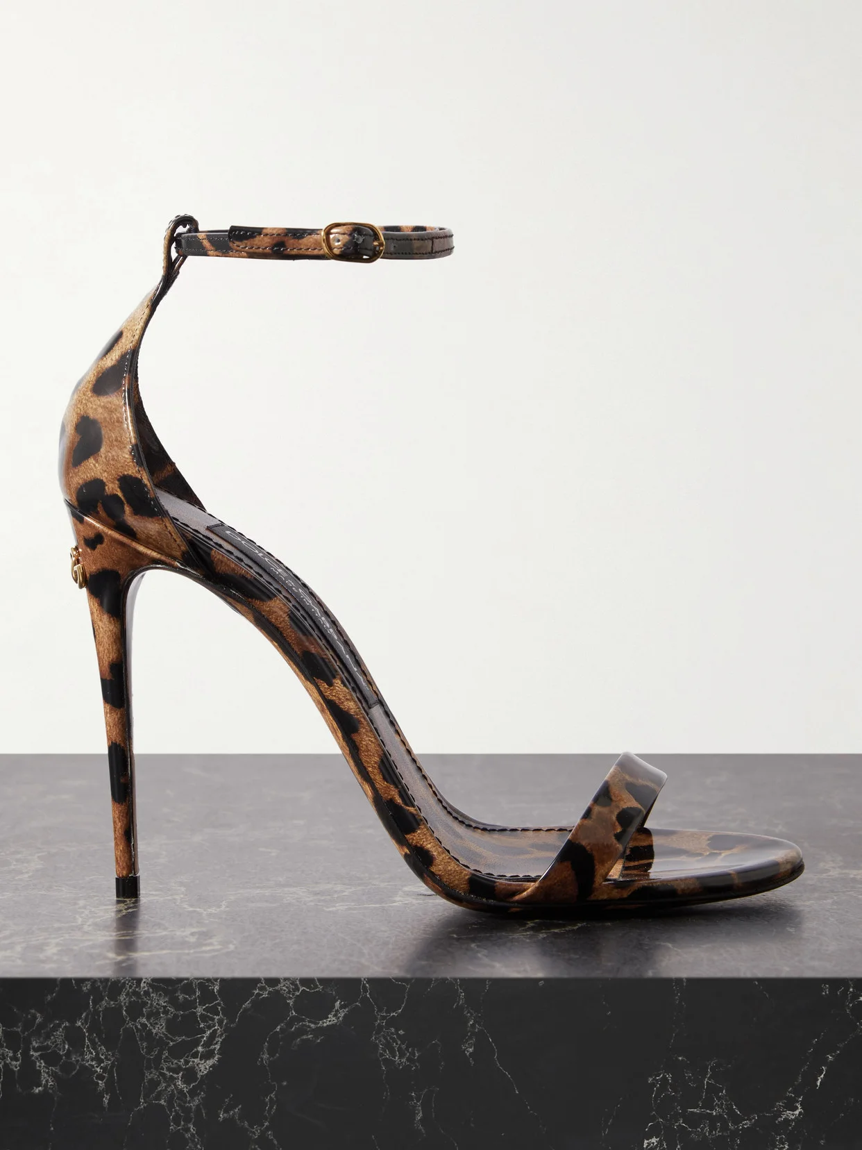 Leopard-print Patent-leather Sandals - 1