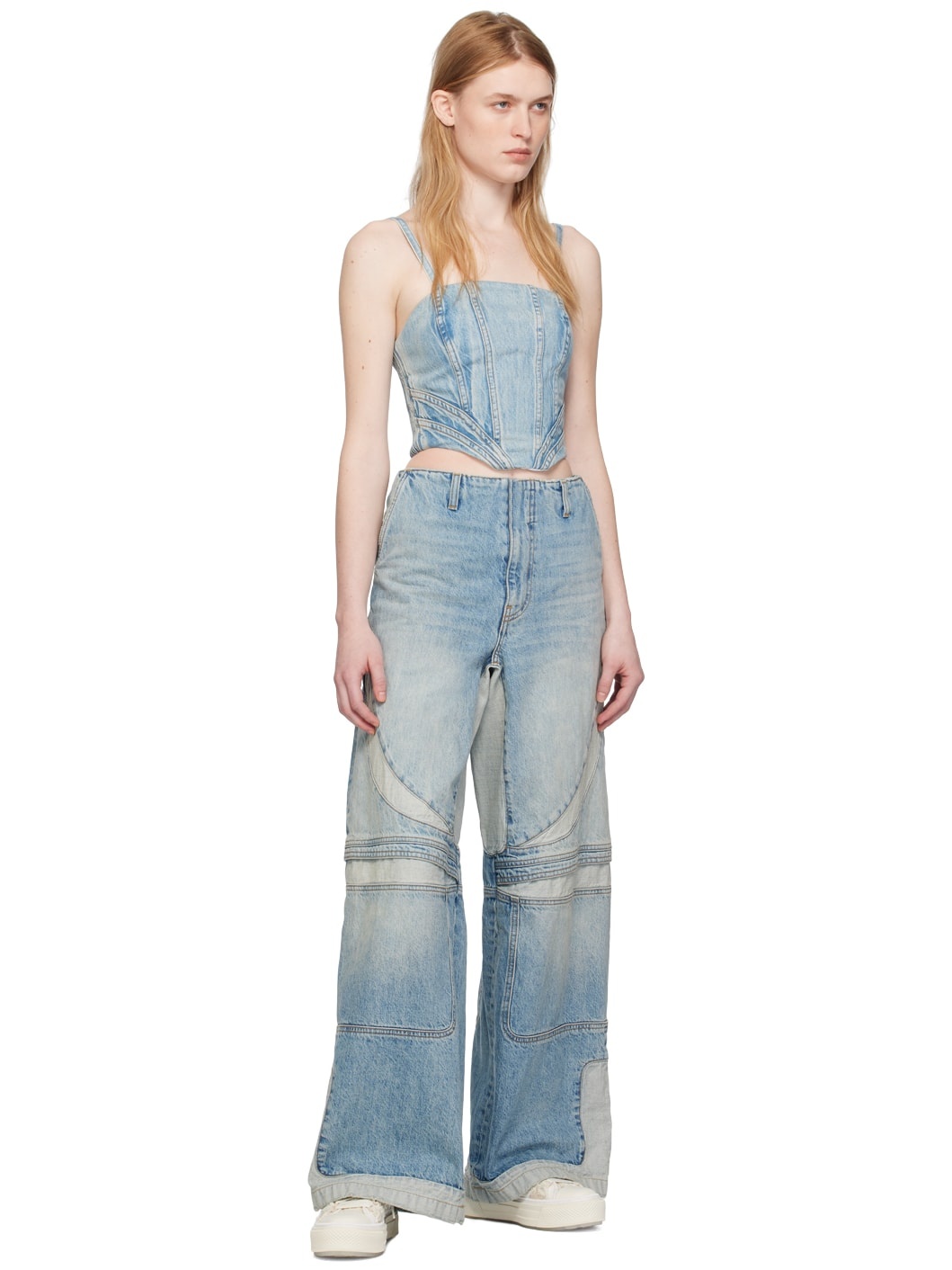 Blue Corset Denim Tank Top - 4
