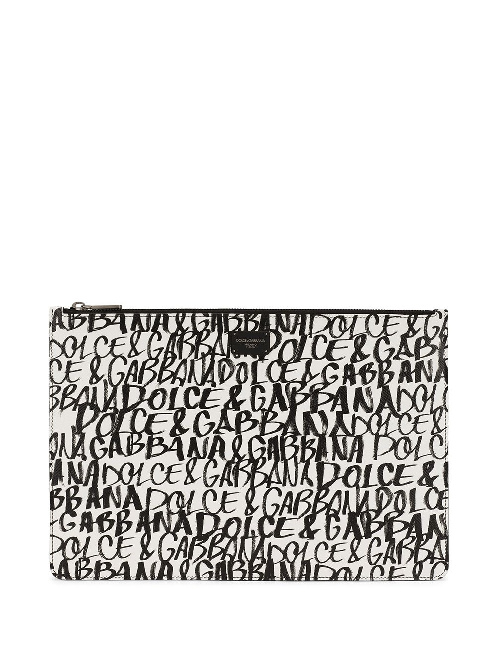 graffiti print zipped clutch - 1