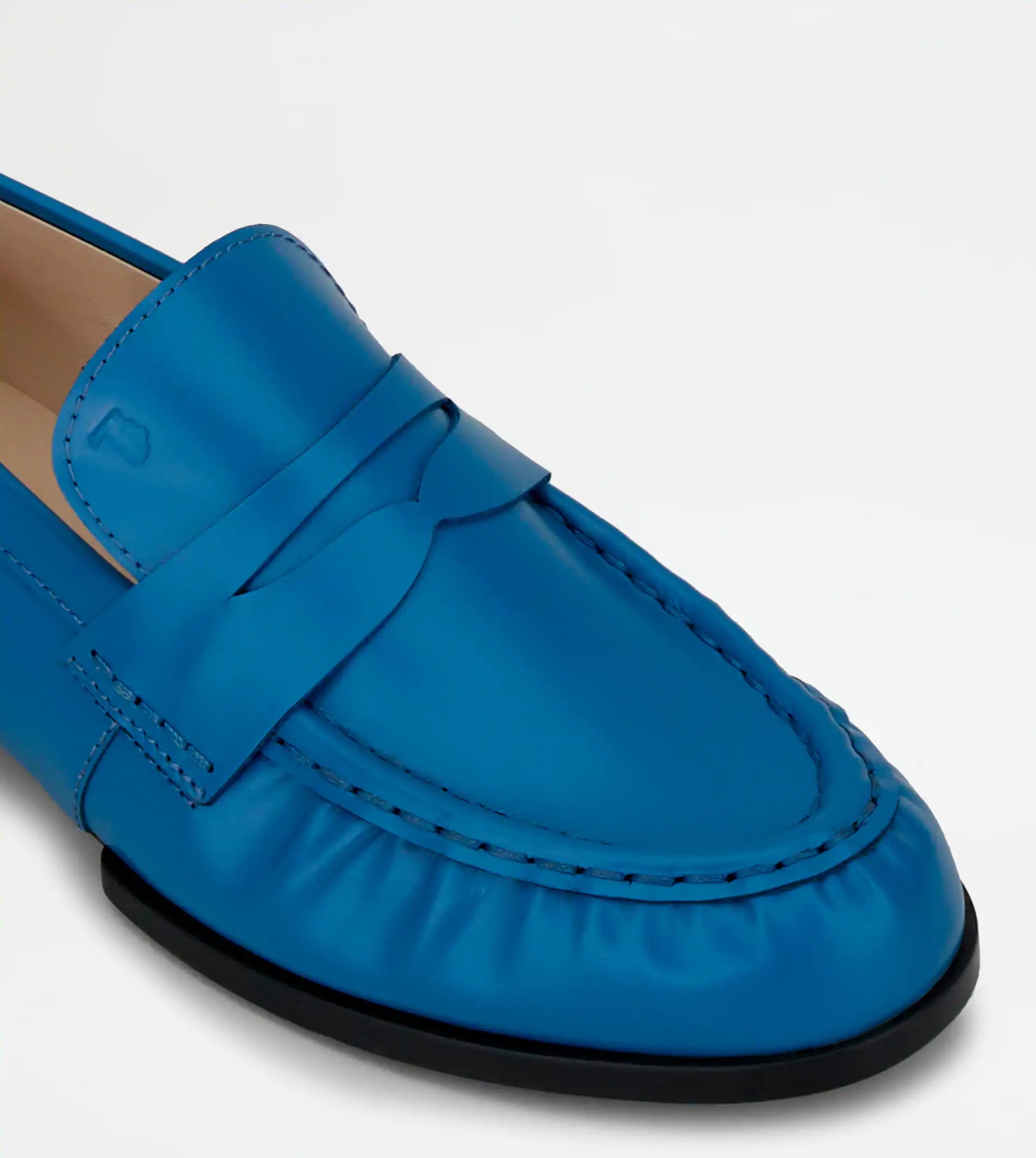 LOAFERS IN LEATHER - BLUE - 6