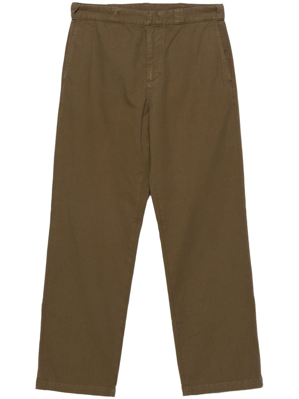 twill straight-leg trousers - 1