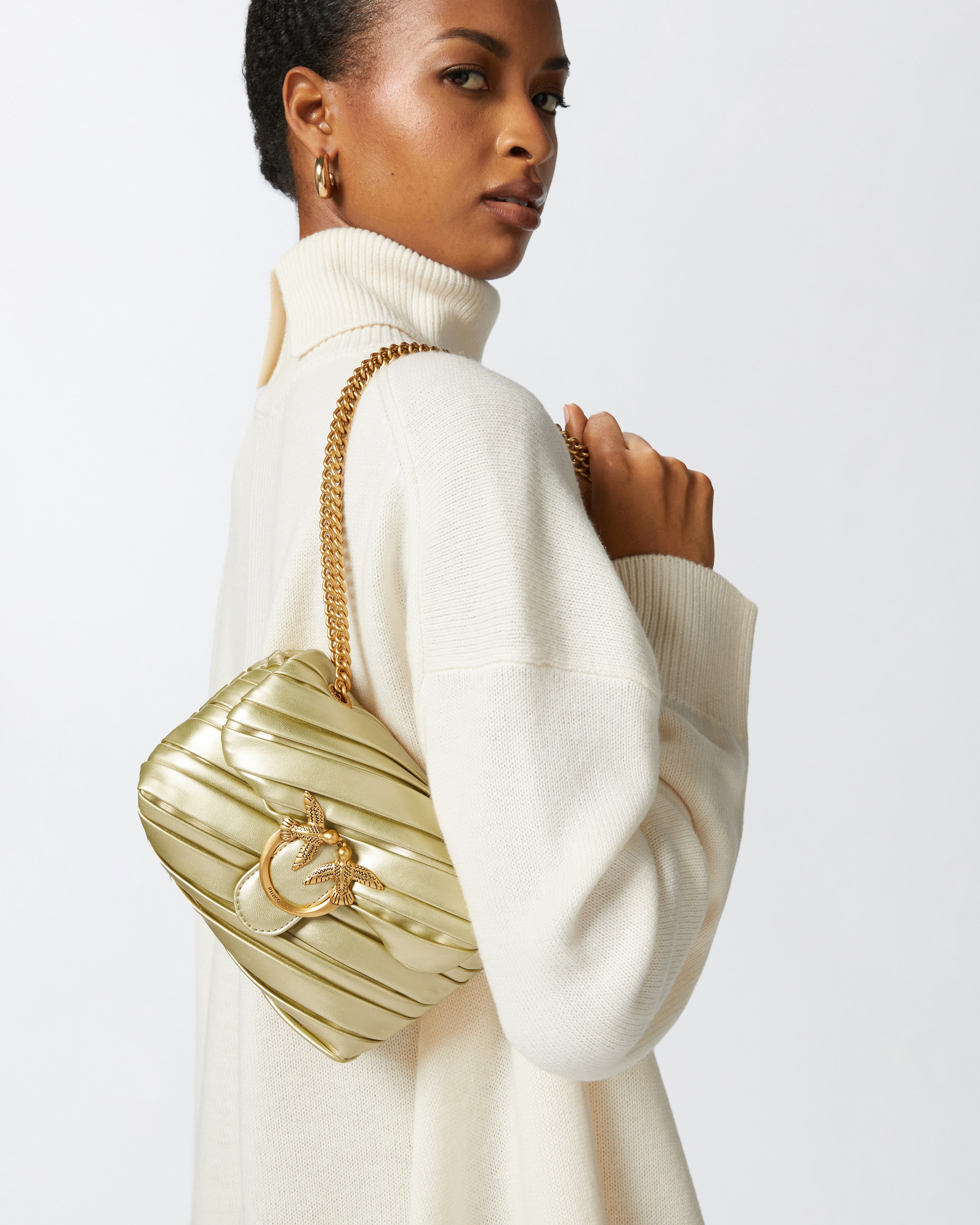 ELEGANT BABY LOVE BAG PUFF GOLDEN CROSSBODY BAG - 5