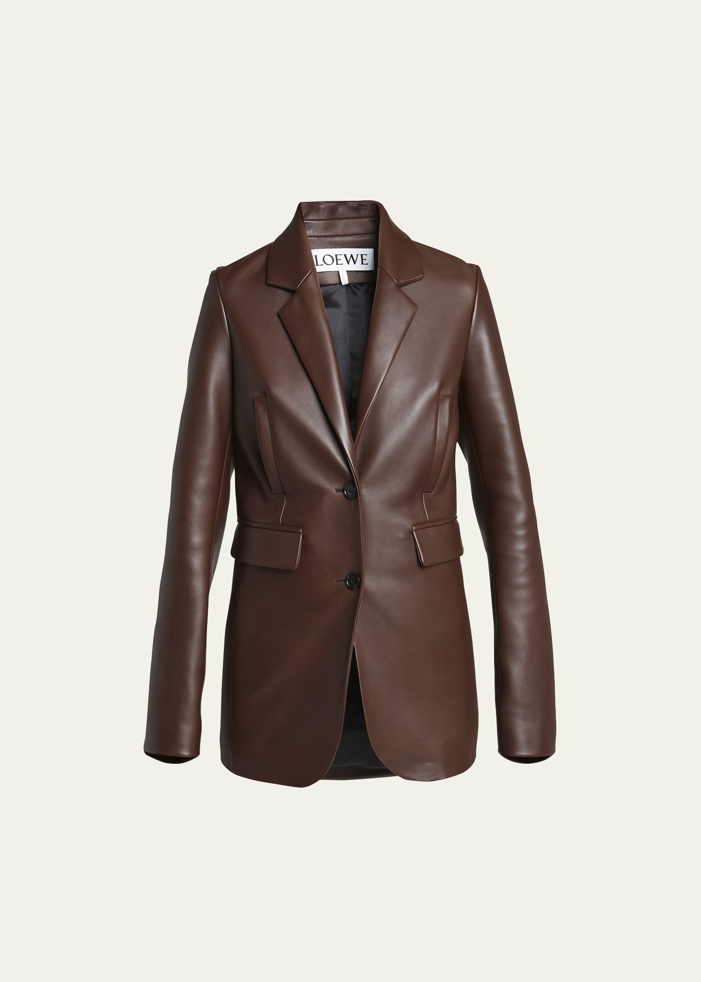 Tailored Leather Blazer - 1