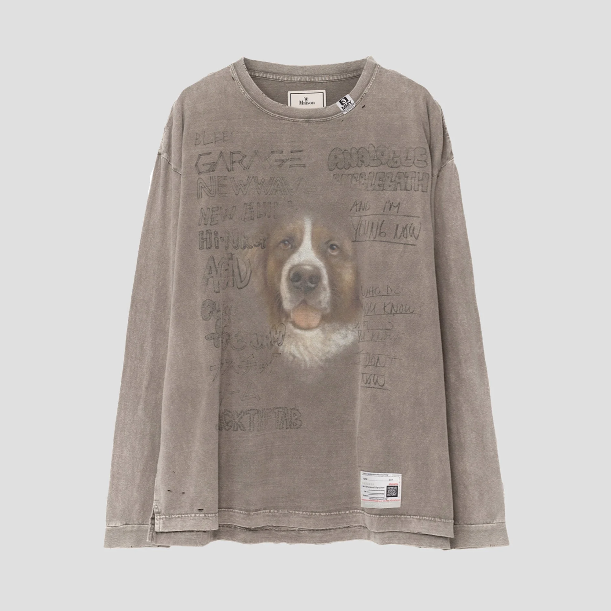 DISTRESSED L/S T-SHIRTS - 1