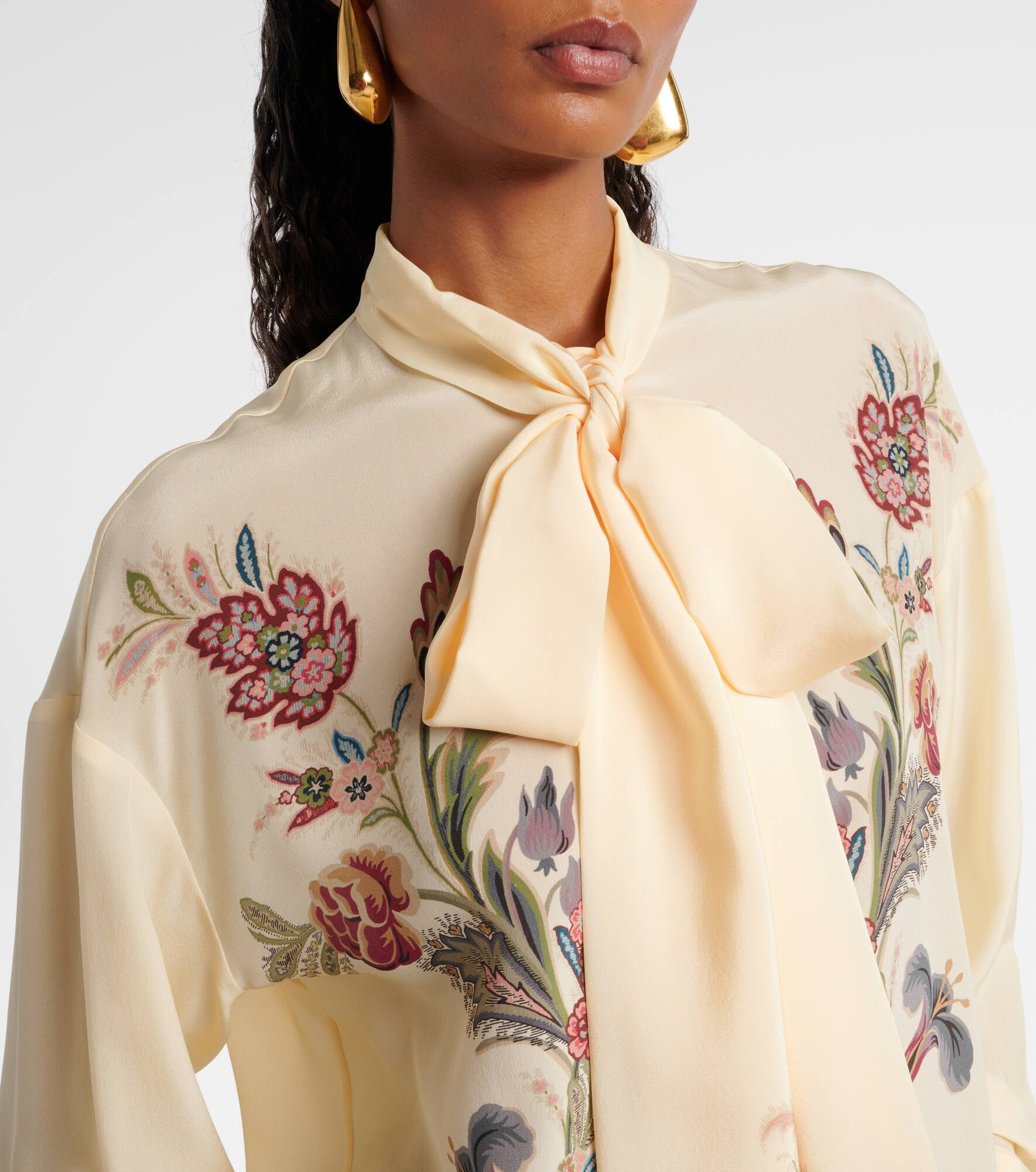 Floral silk blouse - 4