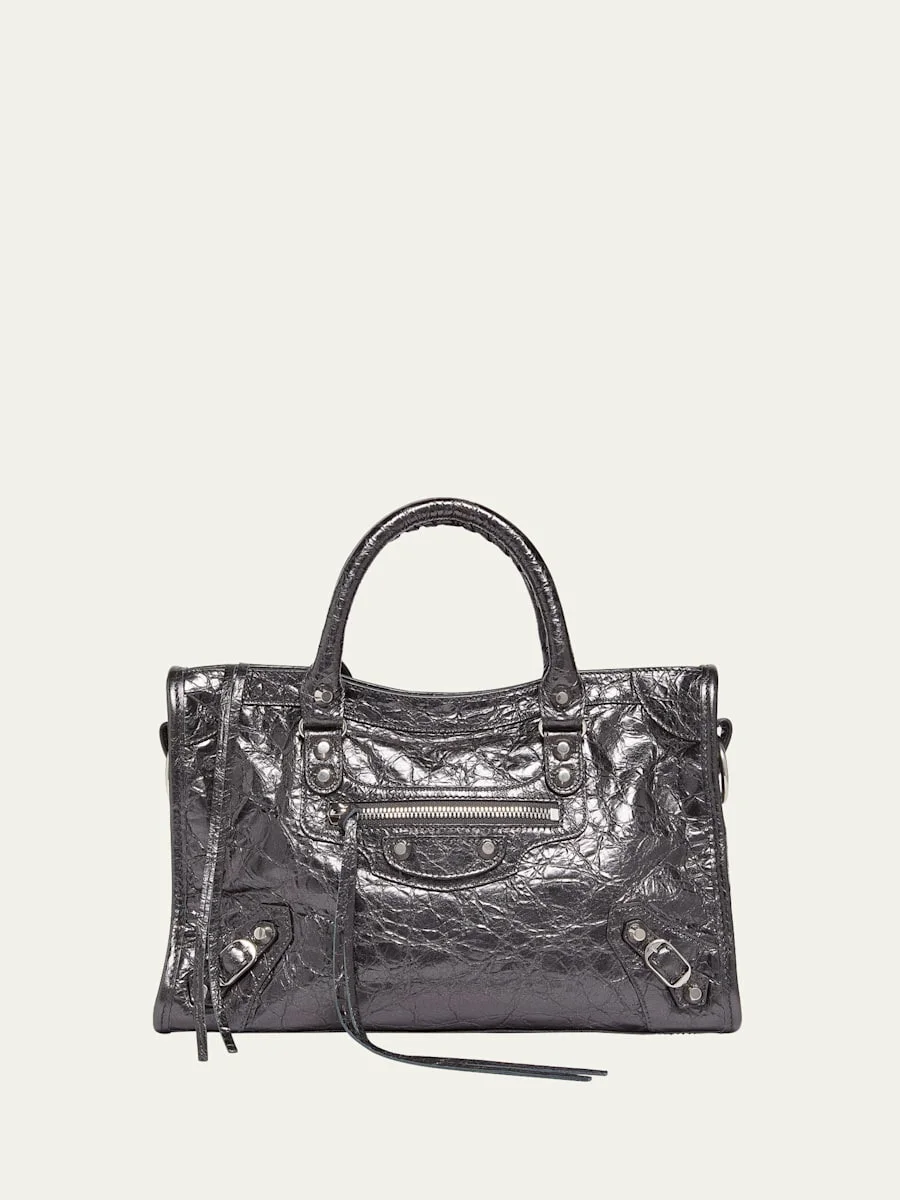 Le City Small Metallic Leather Tote Bag - 1