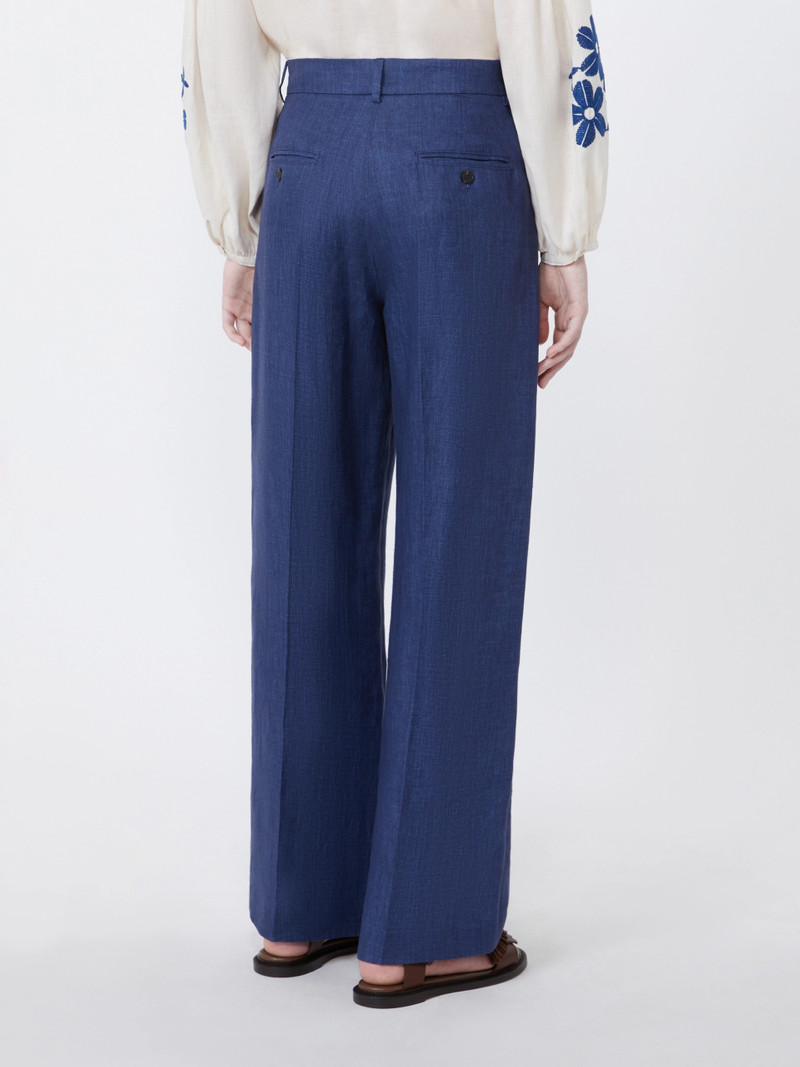 MALIZIA Linen canvas trousers - NAVY 4