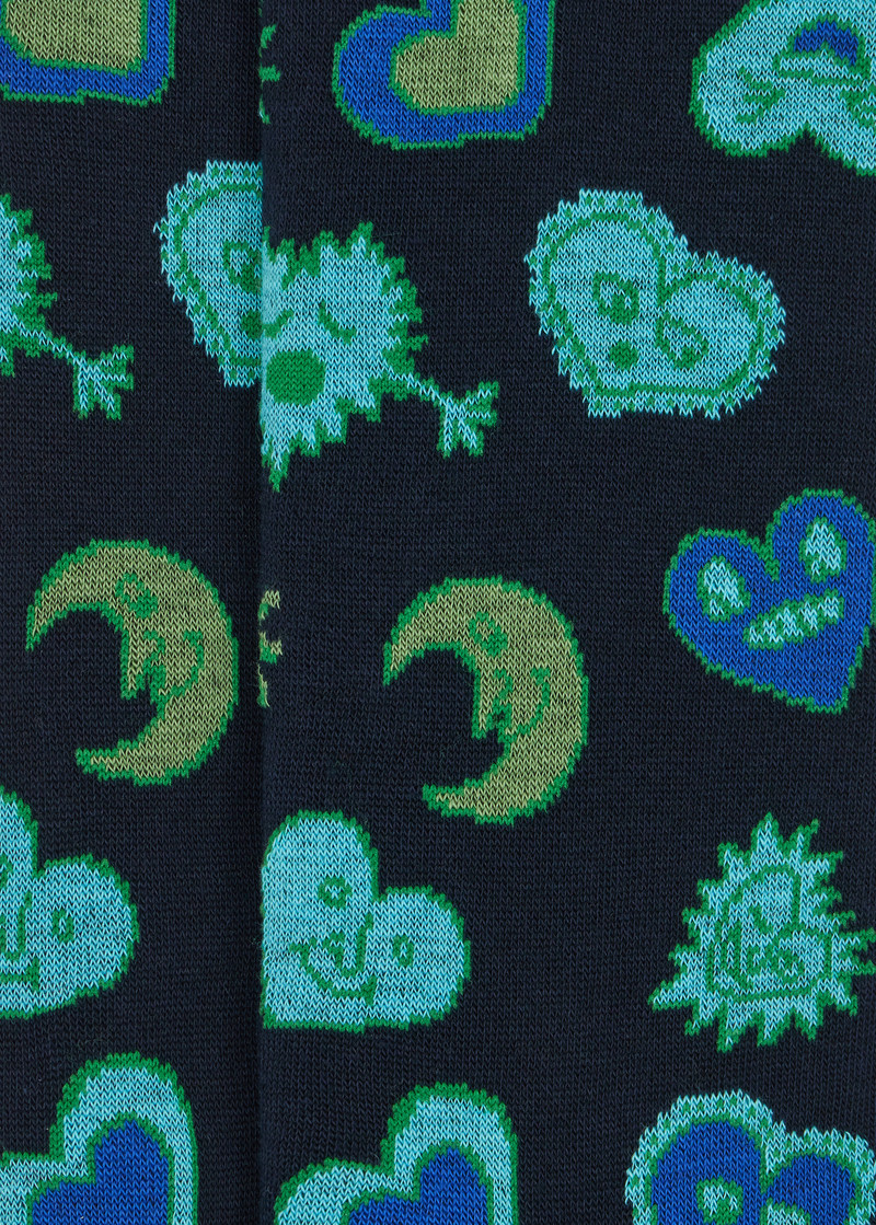 Navy 'Hearts and Stars' Cotton-Blend Socks 3