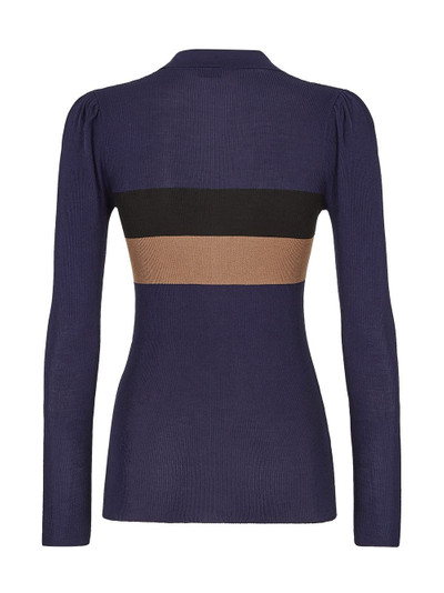 FENDI stripe panel detail silk top outlook