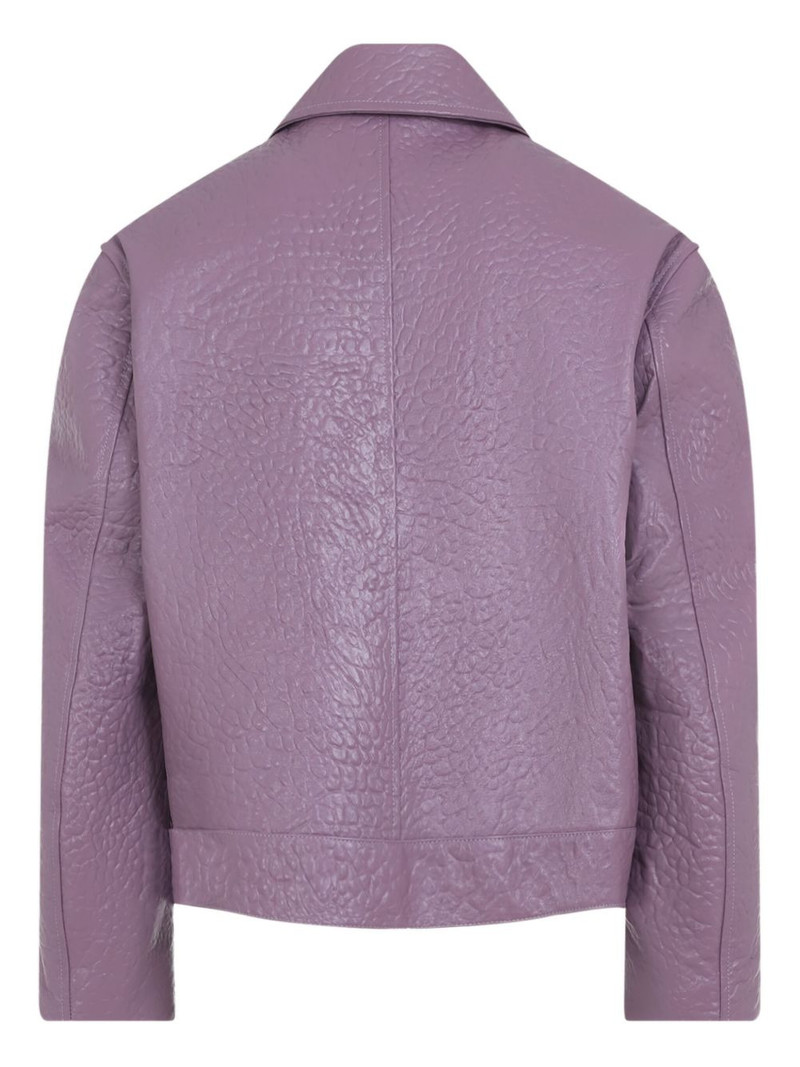 Jil Sander textured zip-fastening leather jacket outlook