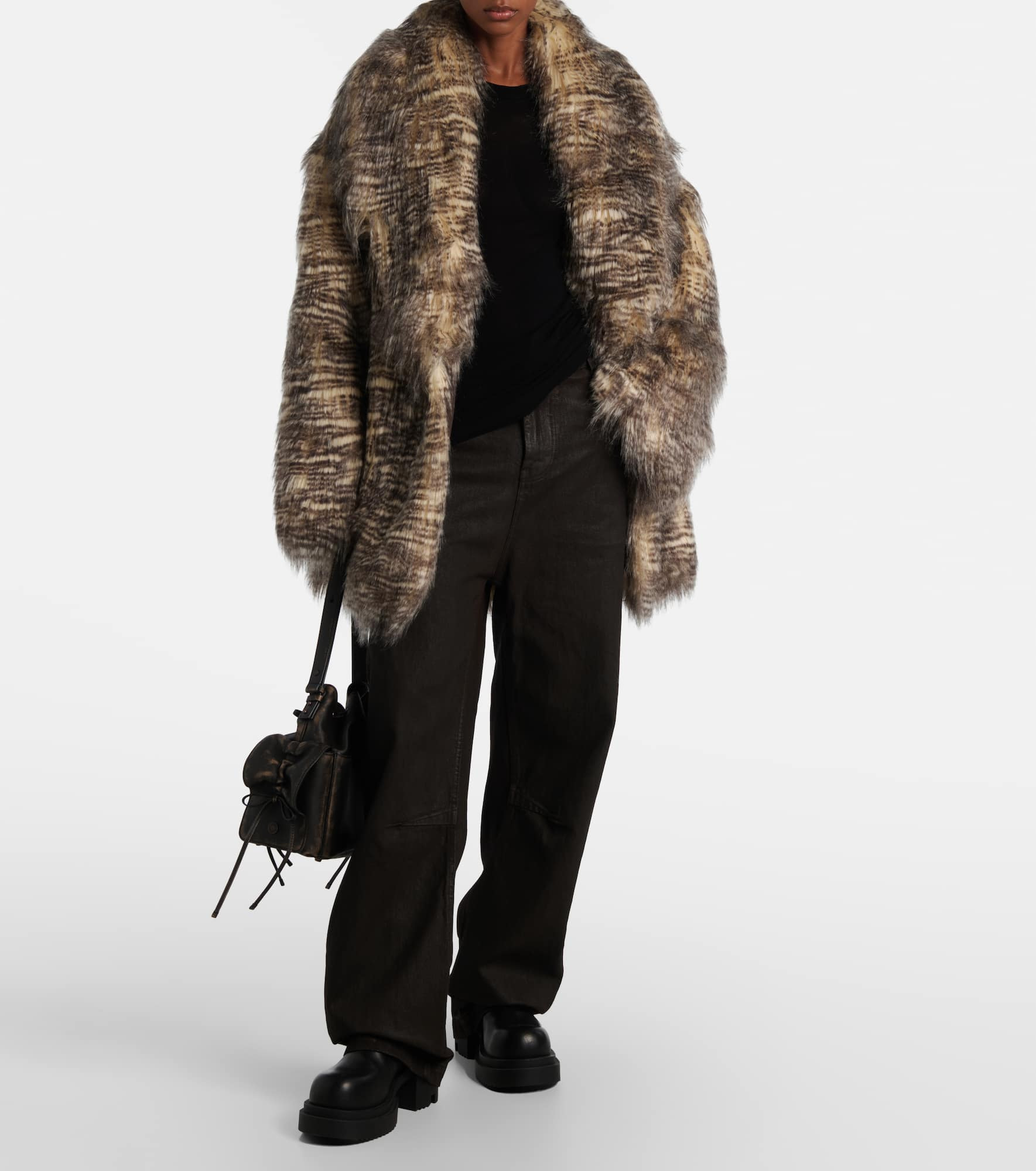 Juno animal-print belted coat - 2