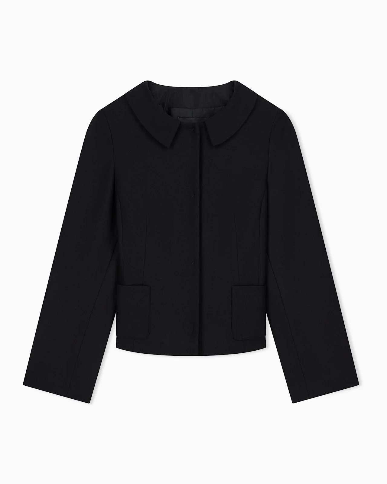 BLAZER IN WOOL BLEND WITH METALLIC STUDS AND ROUNDED COLLAR - 1
