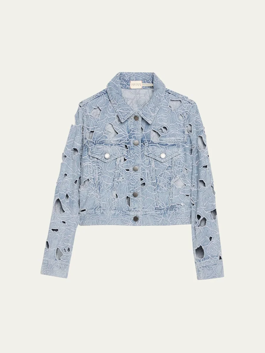Chloe Laser-Cut Denim Jacket - 1