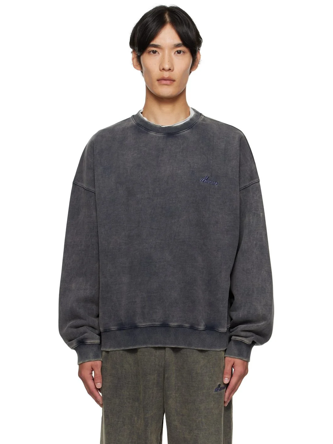 Navy Bleached Sweatshirt - 1