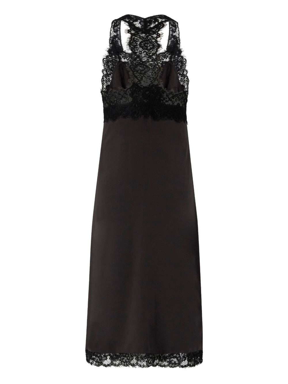 lace-trimmed slip party dress - 2