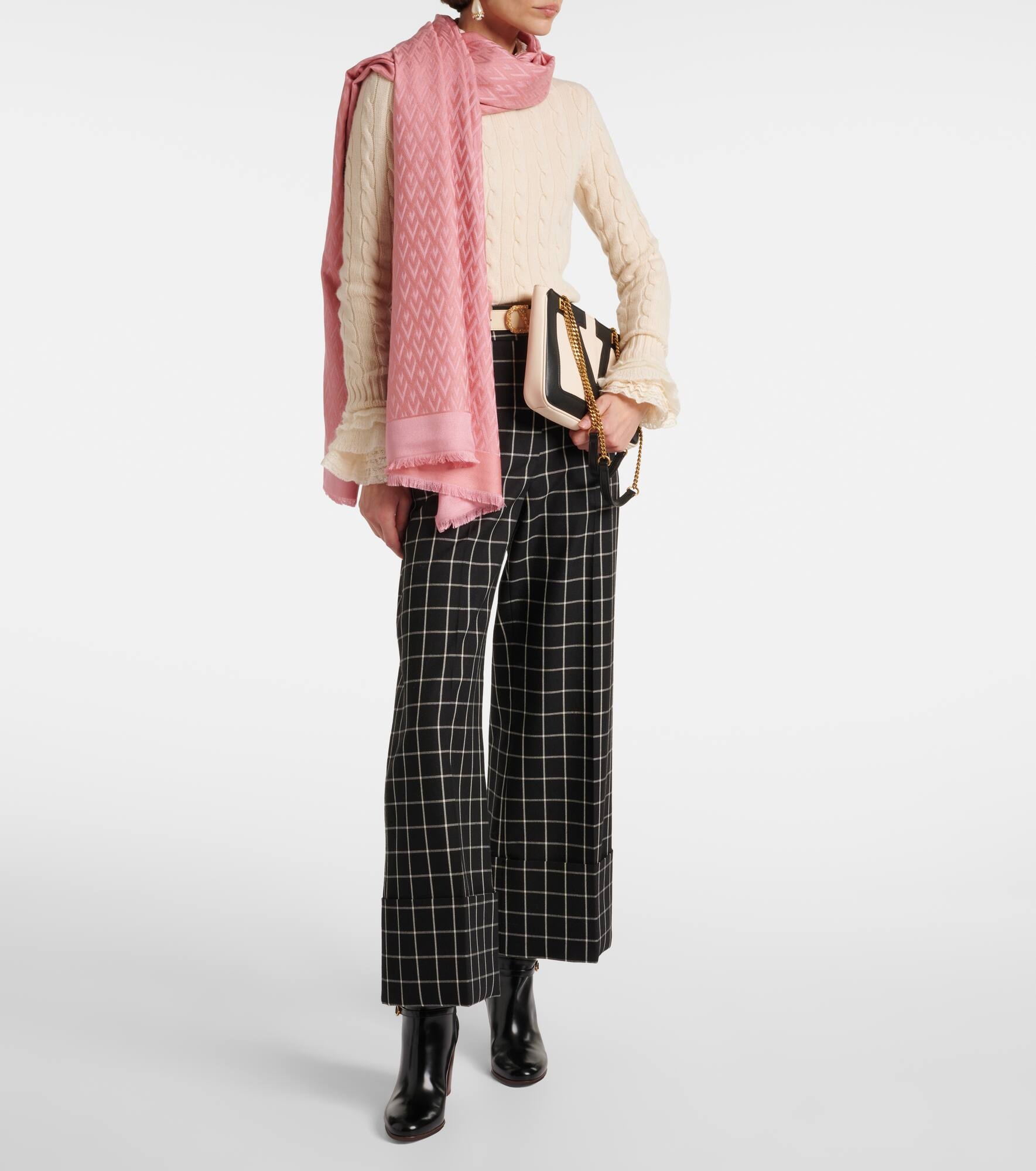 Toute La V silk and wool scarf - 2
