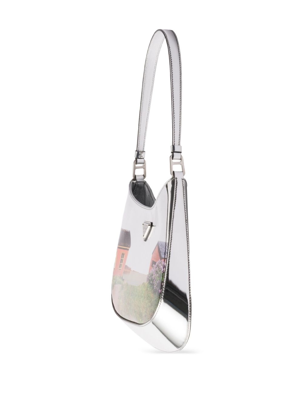 Cleo printed brushed leather shoulder bag - 6
