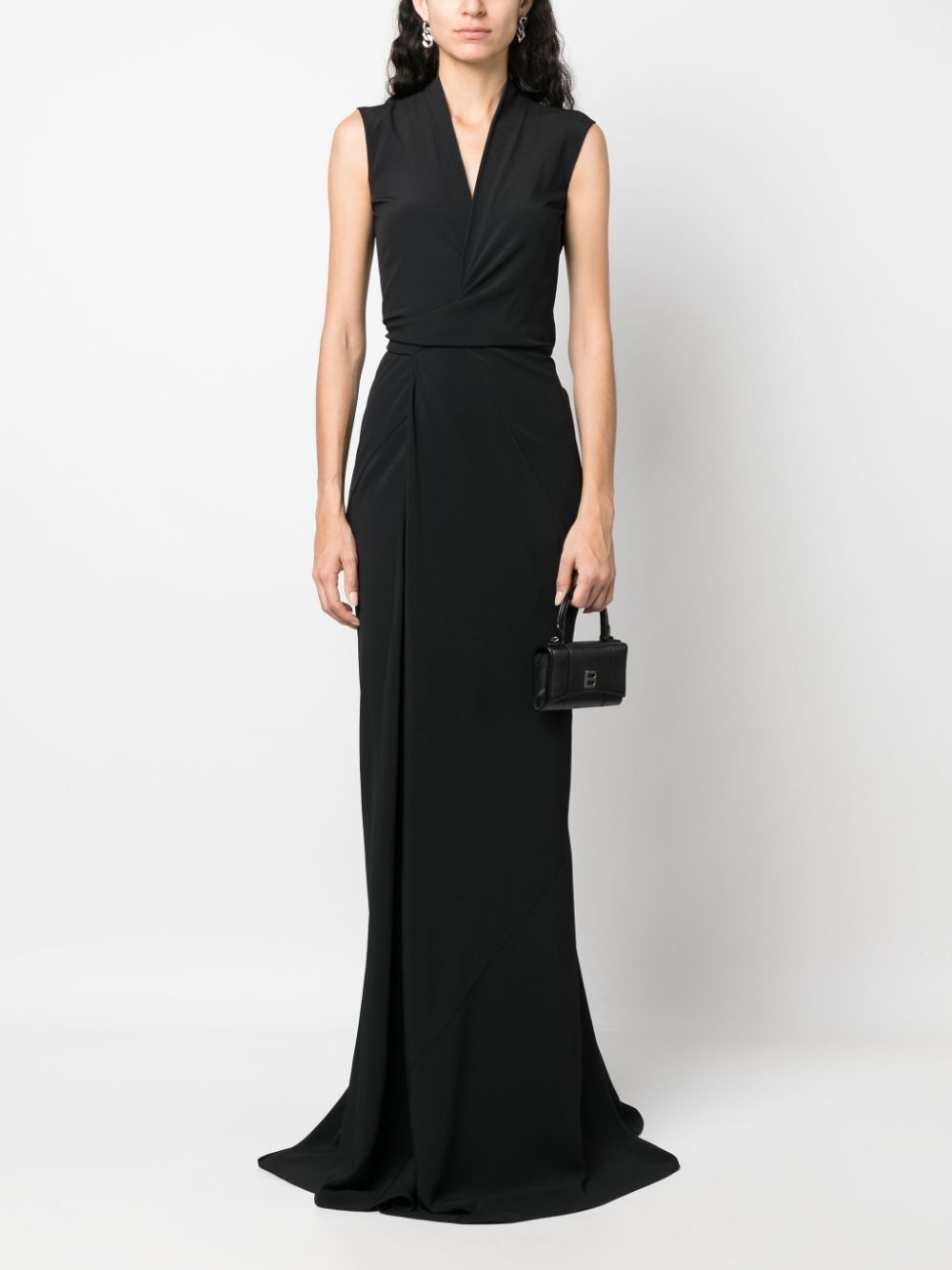 silk-blend draped dress - 2