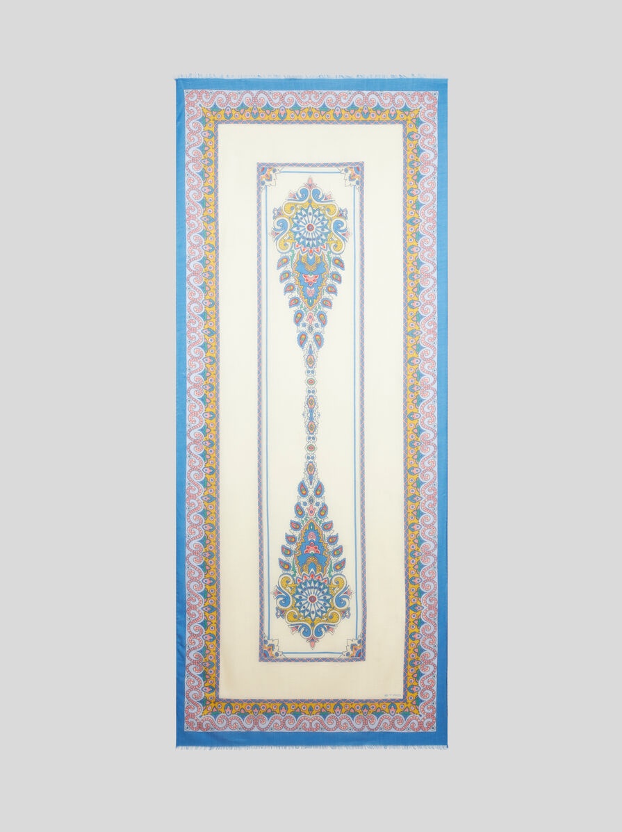 SCARF WITH MEDALLION AND PAISLEY PRINT - 2