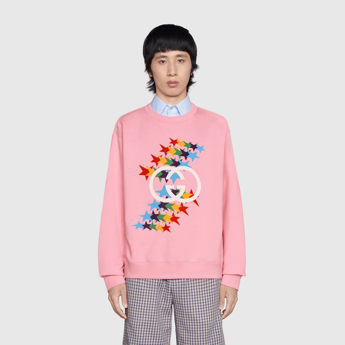 Interlocking G star flash print cotton sweatshirt - 3