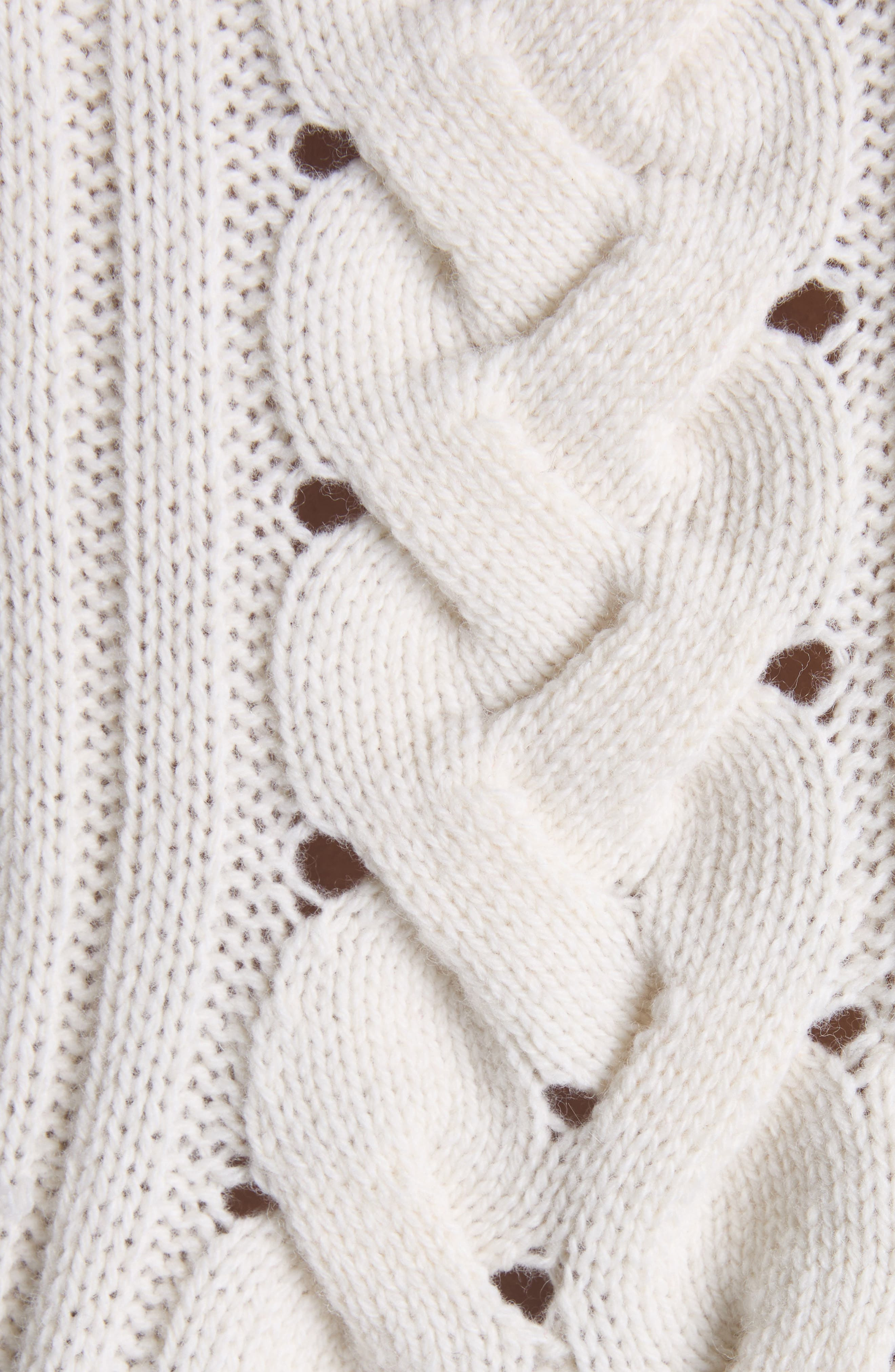 McQueen Cable Knit Peplum Sweater in Ivory at Nordstrom - 6