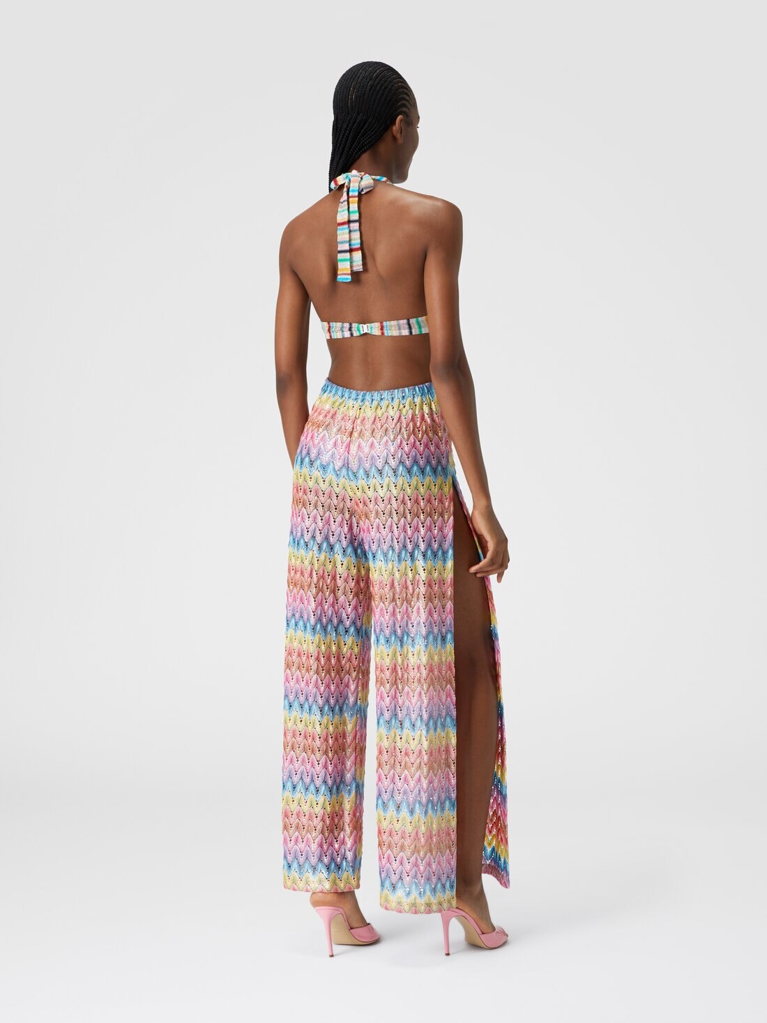Cotton-blend patchwork jumpsuit with cut-out details - 3