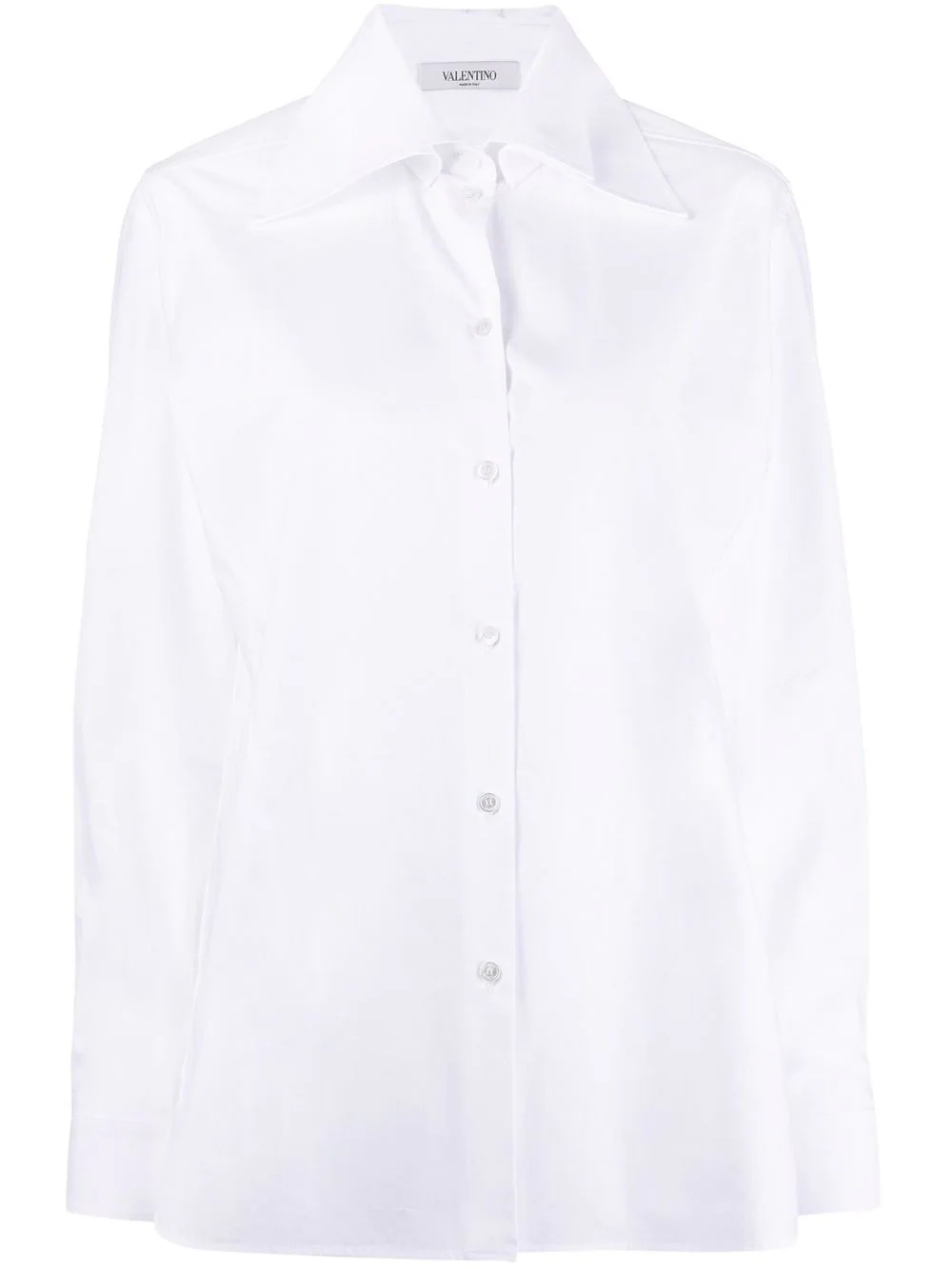 oversized pointed-collar button-front shirt - 1