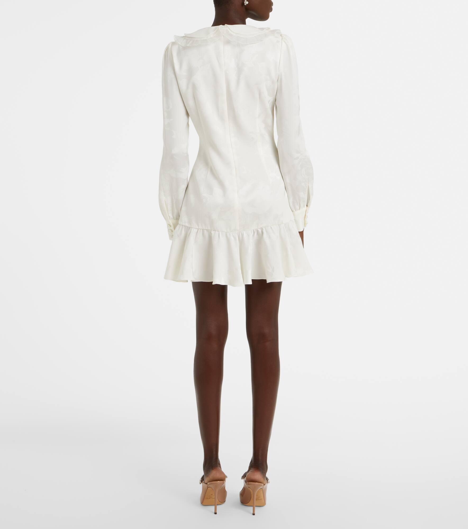 Bow-detail floral jacquard minidress - 3