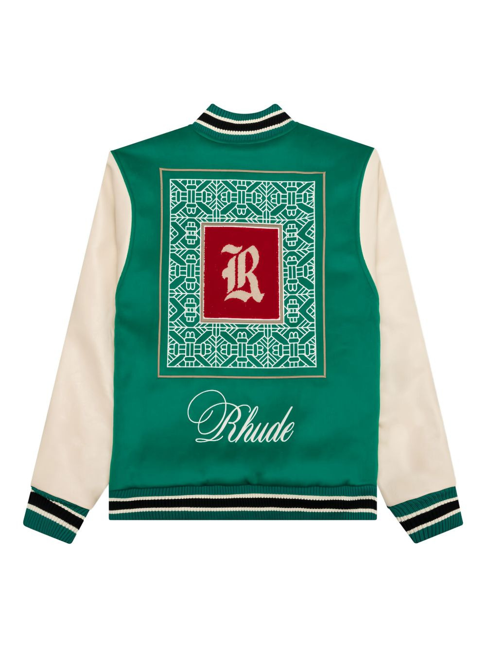 tile-pattern bomber jacket - 2
