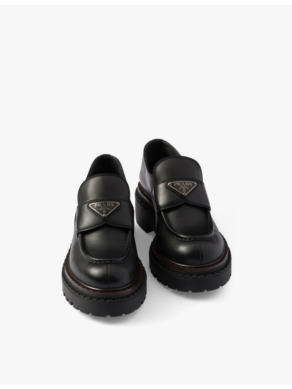 Double Chocolate brand-plaque leather loafers - 6