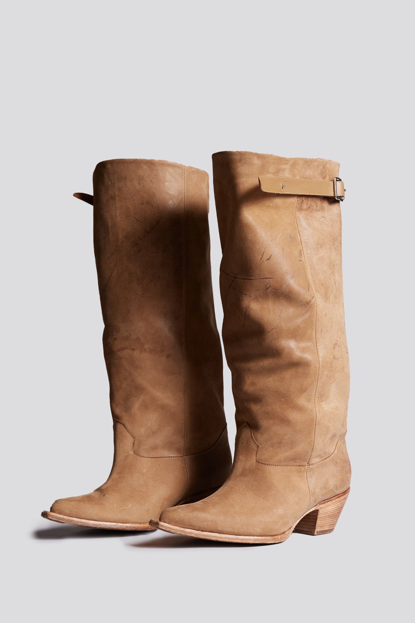 SLOUCH COWBOY BOOT - LIGHT BROWN (HORSE HIDE) - R13 - 5