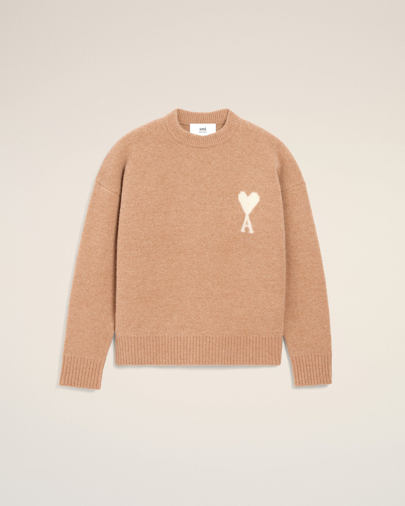BROWN ALPACA AMI DE COEUR CREWNECK SWEATER 1