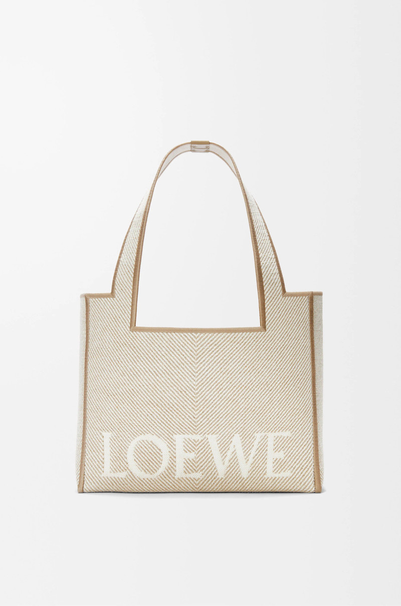 Medium LOEWE Font tote in jacquard canvas 1