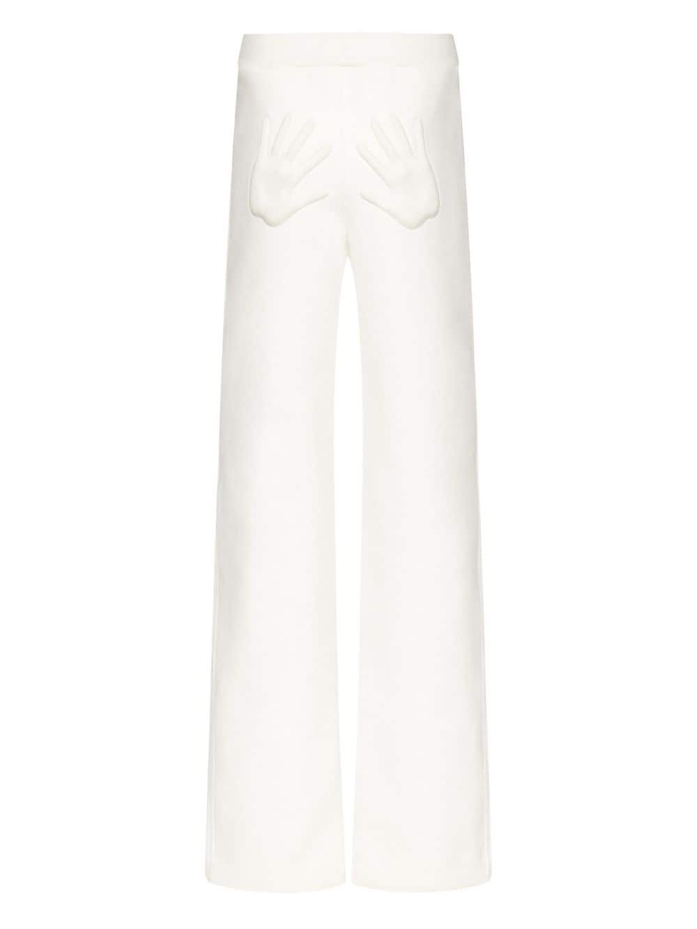 embossed handprint track pants - 7