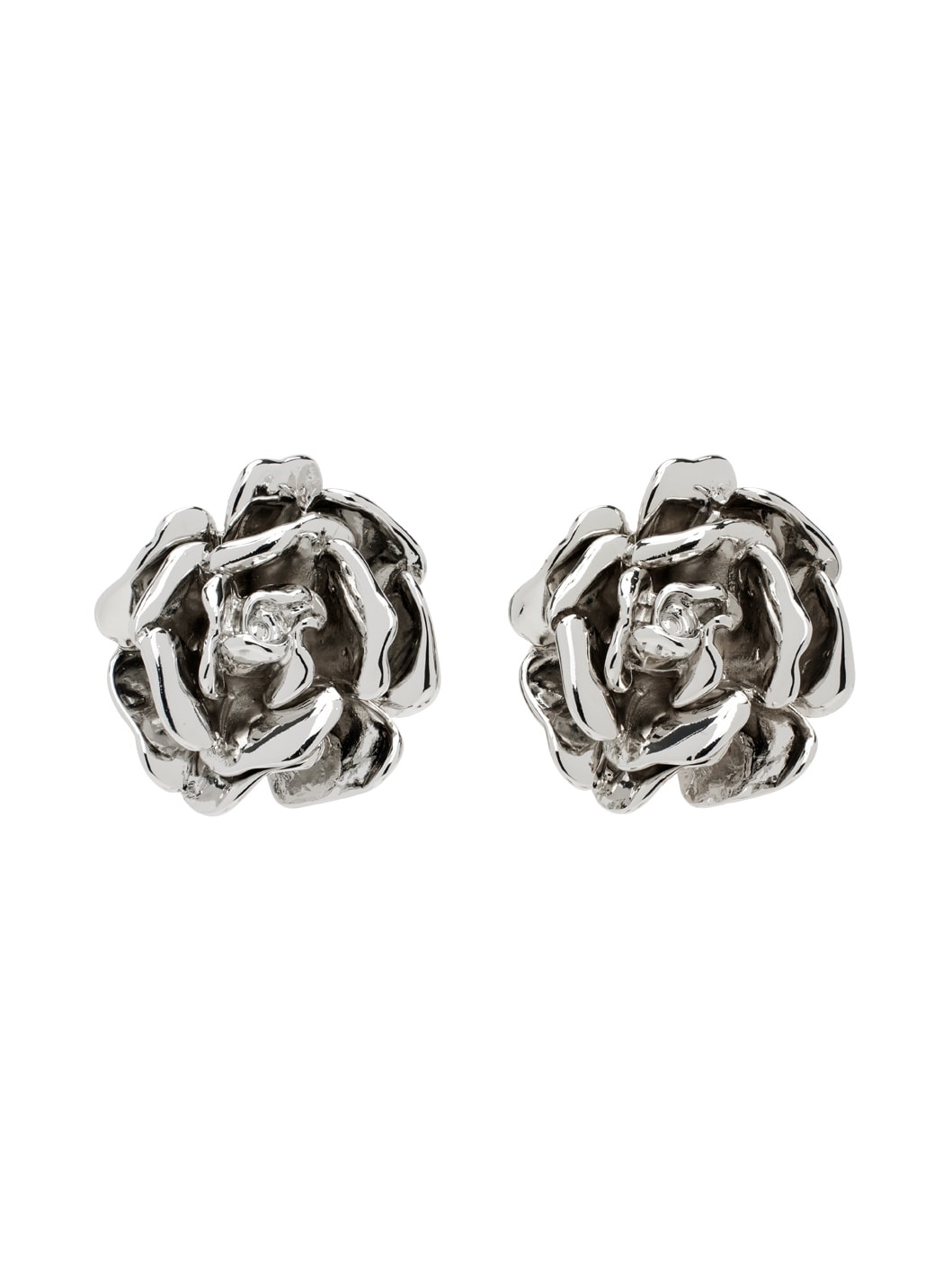 Silver Rose Earrings - 1