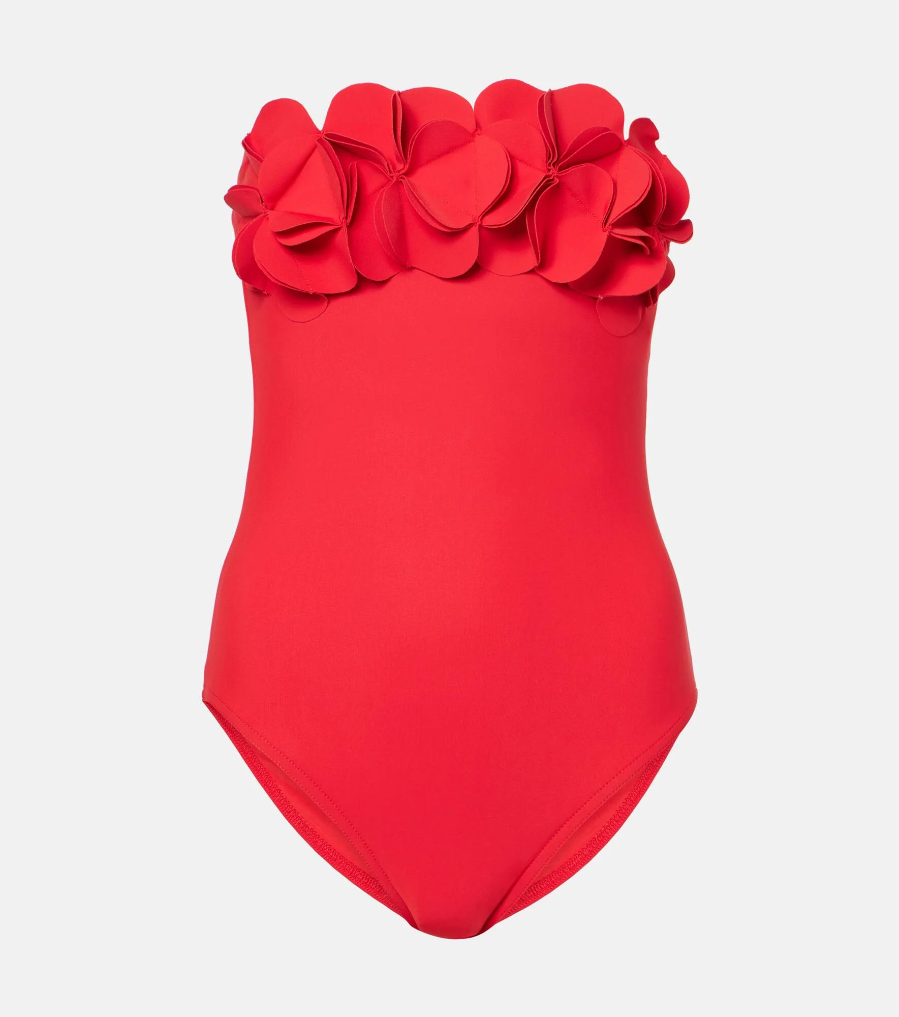 Tess floral-appliqué bandeau swimsuit - 1