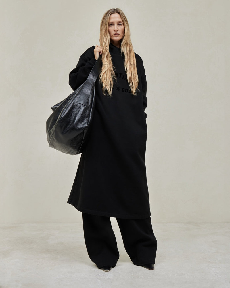 ESSENTIALS Womens Nylon Fleece Hooded Dress outlook