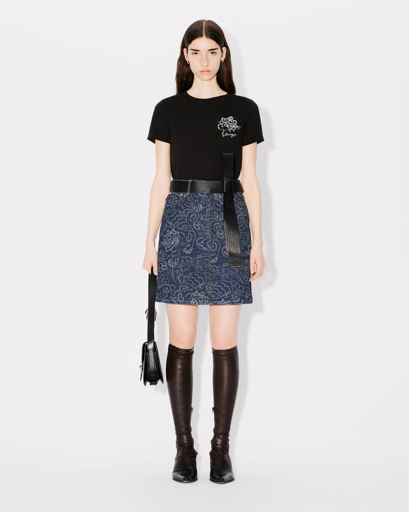 'KENZO Star Tiger' short skirt in japanese denim 3