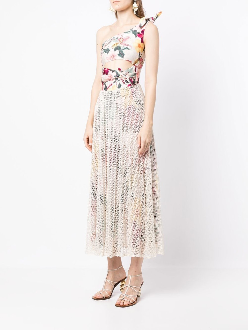 Hibiscus floral-print one-shoulder dress 3