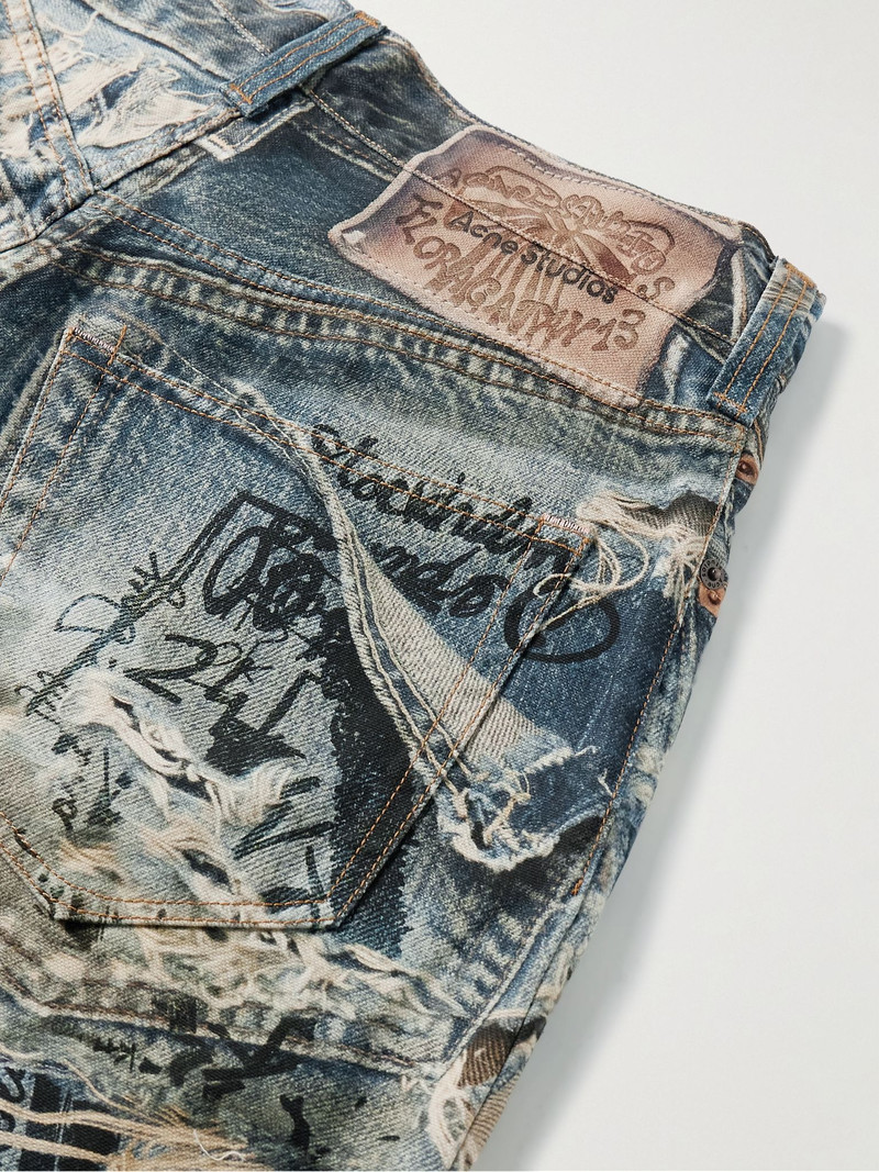 Wide-Leg Printed Jeans Blue 6