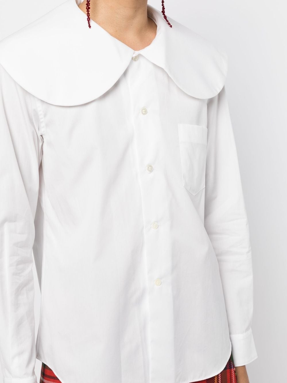 oversize-collar cotton blouse - 5