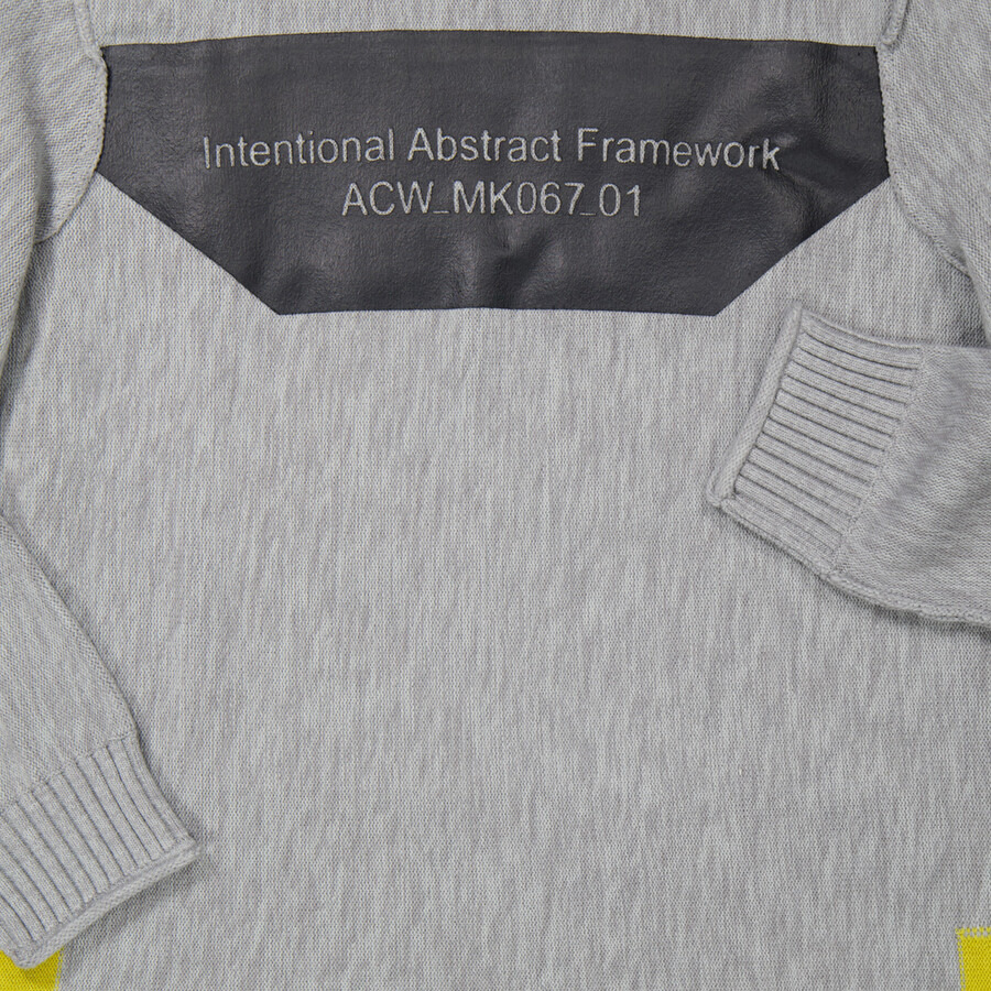 A Cold Wall Light Grey Framework Crewneck Graphic Sweater - 7