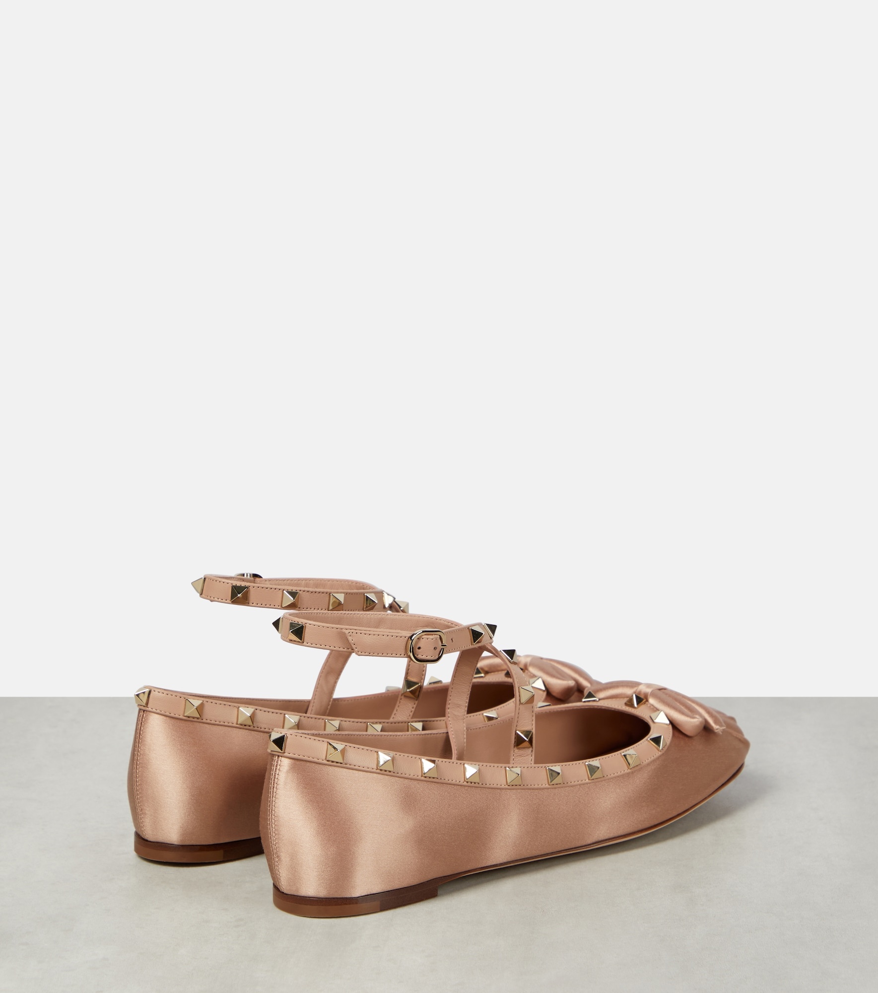 Rockstud satin  ballet flats - 3
