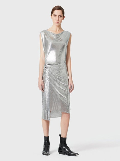 Paco Rabanne SILVER DRAPÉ PRESSION DRESS IN CHAINMAIL outlook