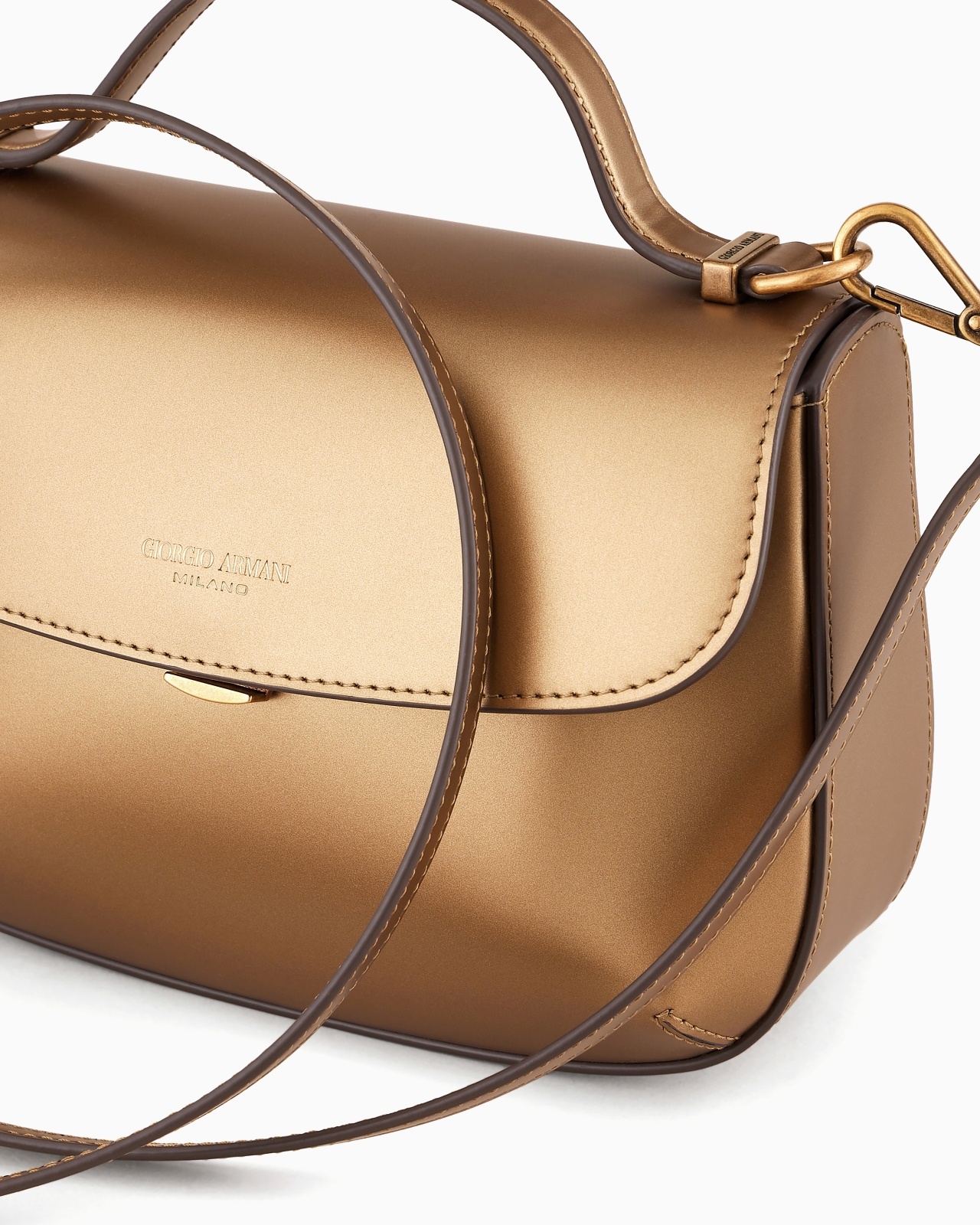 SMALL LA PRIMA LAMÉ LEATHER HANDBAG - 5