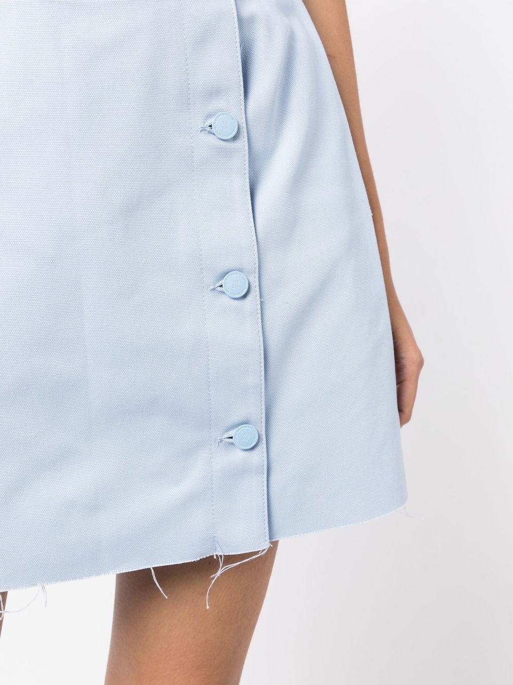 frayed-hem denim miniskirt - 5