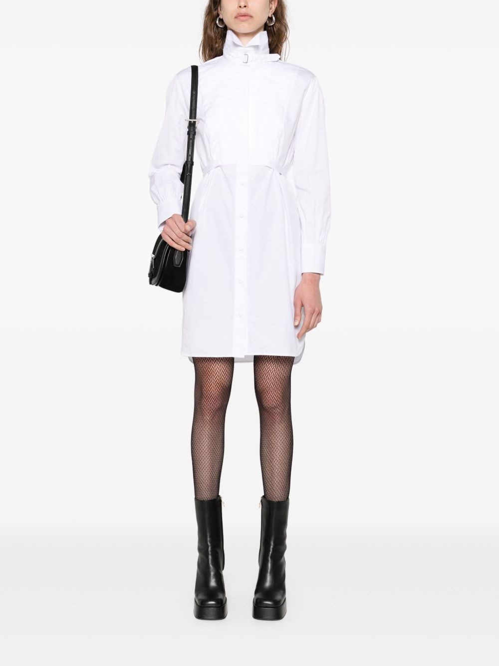 pleated panel shirt dress - 2