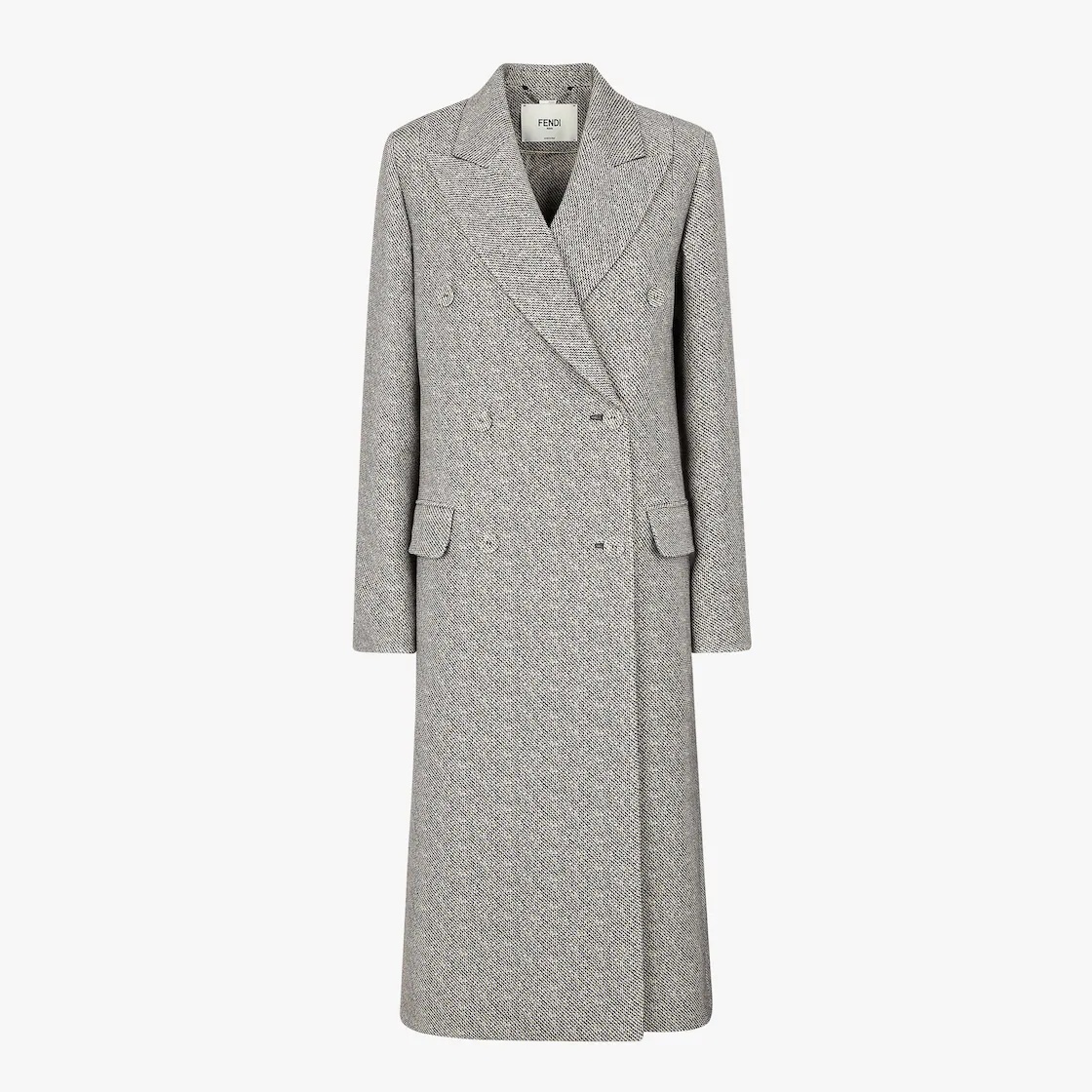 Gray printed wool coat - 1