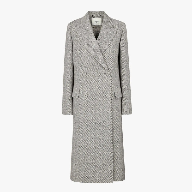 Gray printed wool coat 1